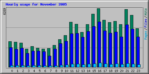 Hourly usage for November 2005