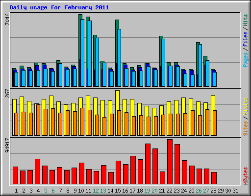 Daily usage for February 2011