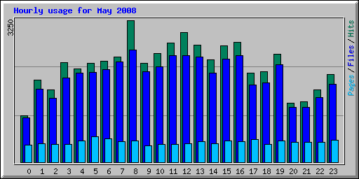 Hourly usage for May 2008