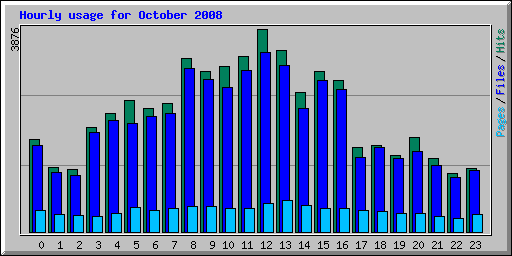 Hourly usage for October 2008