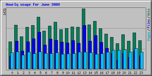Hourly usage for June 2009
