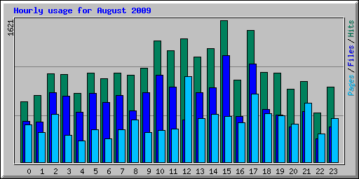 Hourly usage for August 2009