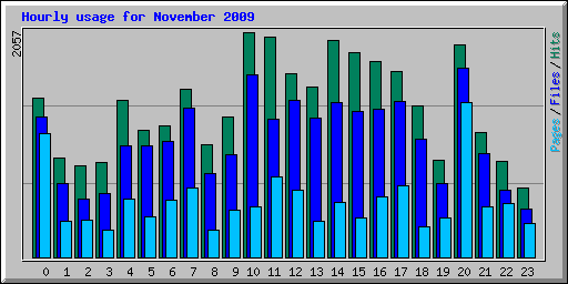 Hourly usage for November 2009
