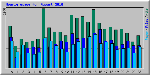 Hourly usage for August 2010
