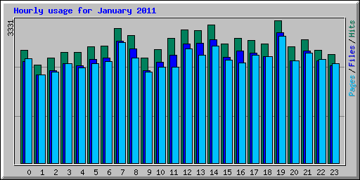 Hourly usage for January 2011