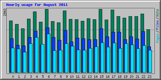 Hourly usage for August 2011