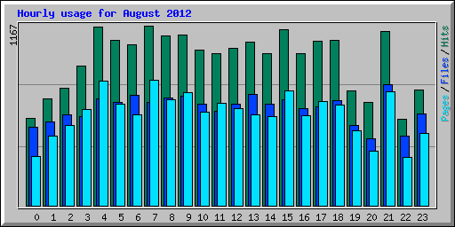 Hourly usage for August 2012