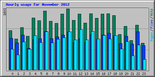 Hourly usage for November 2012