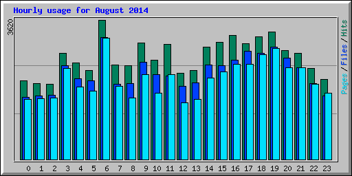 Hourly usage for August 2014