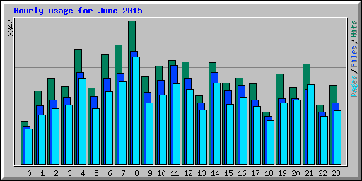 Hourly usage for June 2015