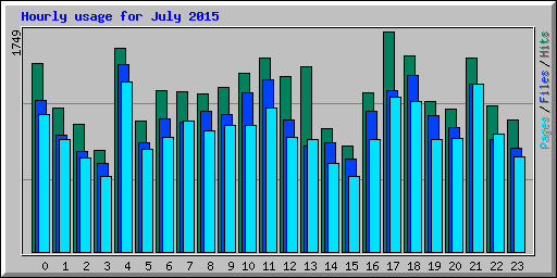 Hourly usage for July 2015