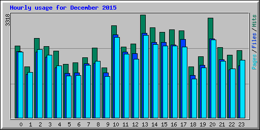Hourly usage for December 2015