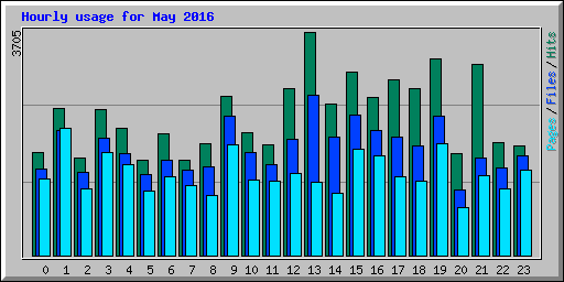Hourly usage for May 2016