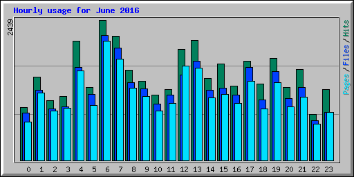 Hourly usage for June 2016