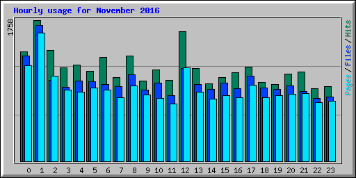 Hourly usage for November 2016