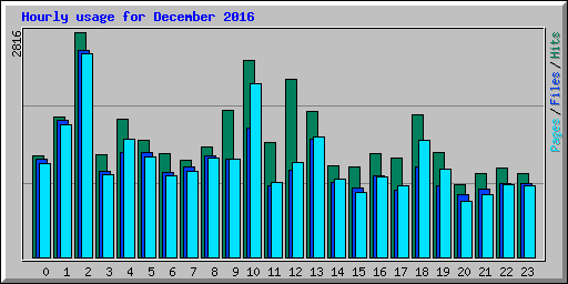 Hourly usage for December 2016