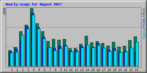 Hourly usage for August 2017